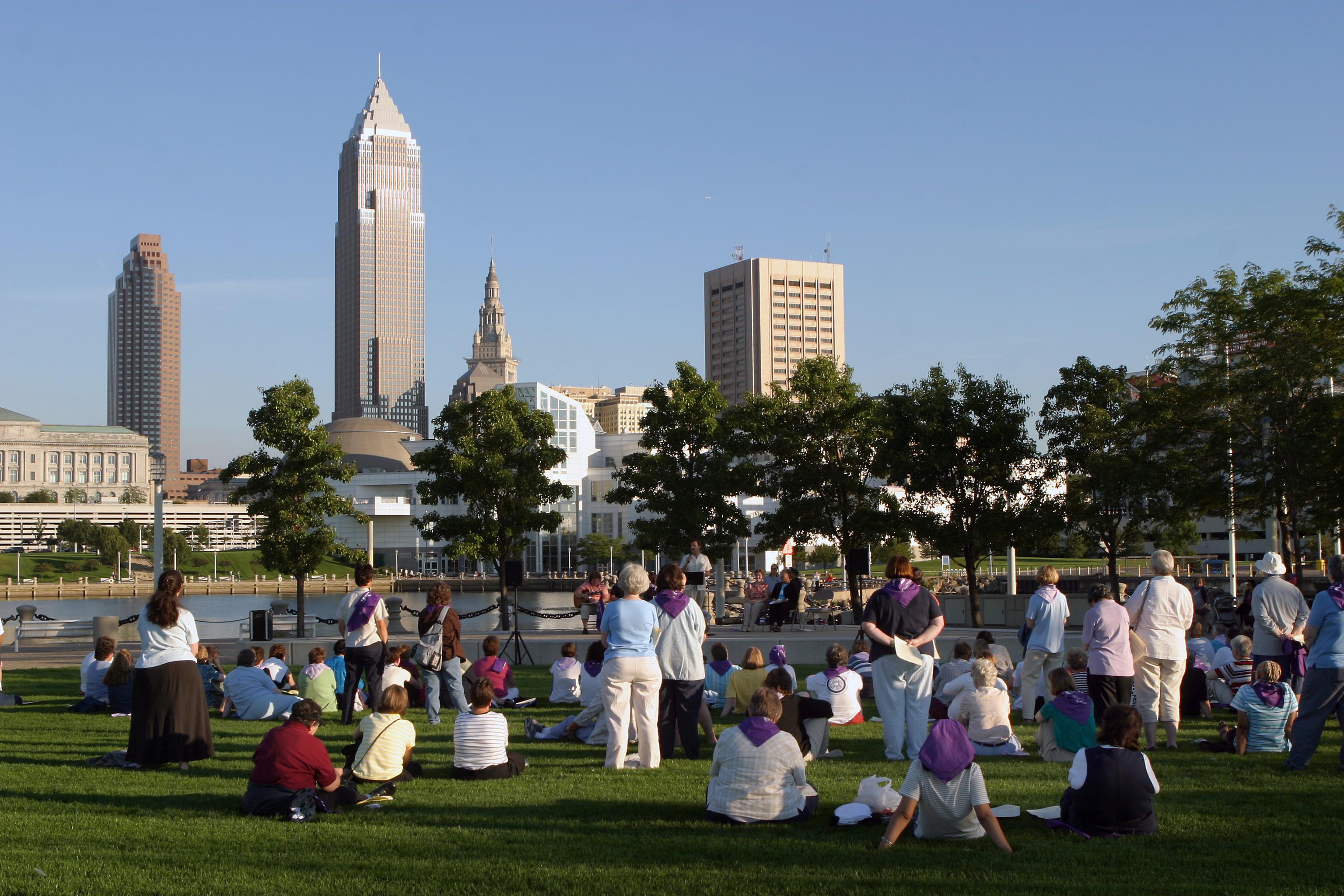 A skyline view of the city of Cleveland