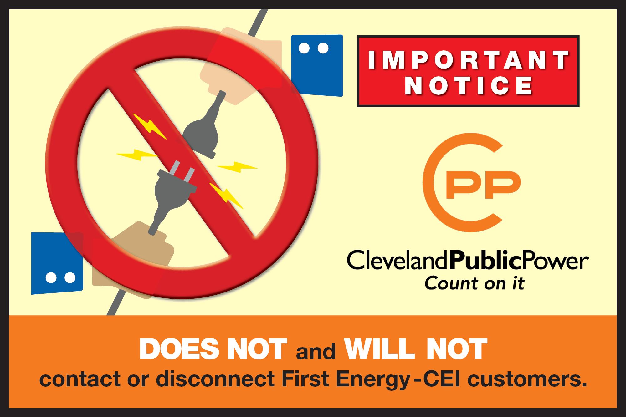 Image explaining CPP will not contact First Energy customers