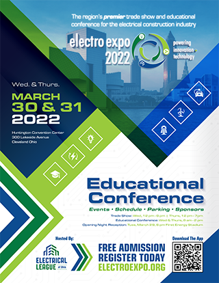 An image of the front of the Electro Expo brochure
