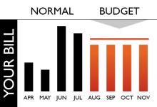 A graph showing the difference between Budget and Normal Billing.