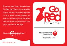 An advertisement for the American Heart Association's annual "Go Red Day."